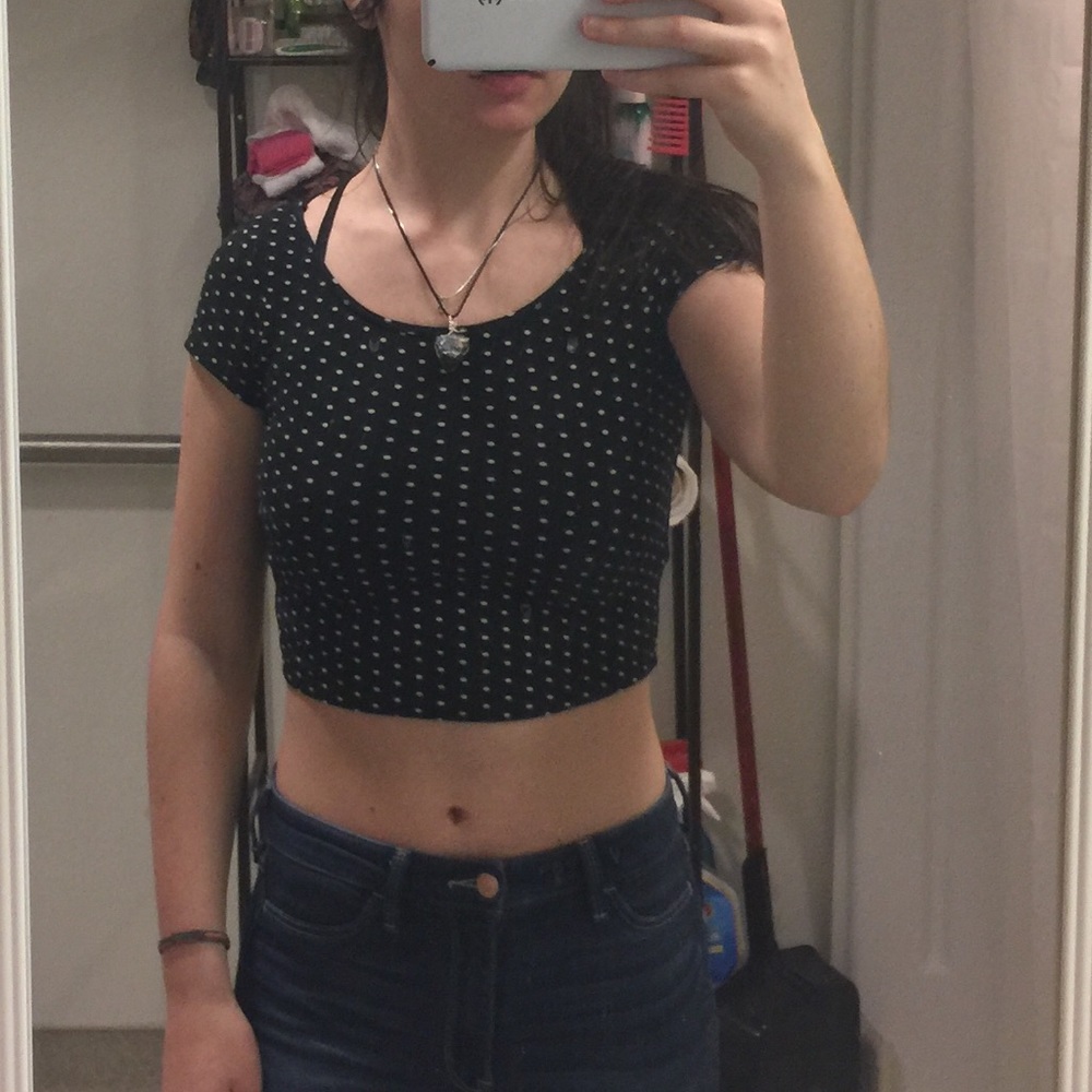 Black and White Cropped Top